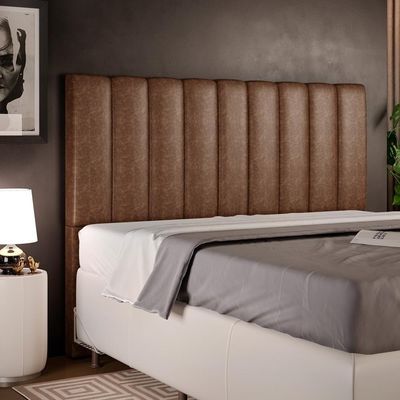 Cabeceira Cama Box Casal King 195 Cm Courissimo Marrom