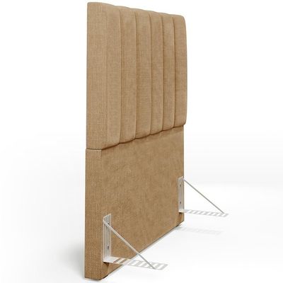 Kit Cabeceira Solteiro 100cm Com Calçadeira Baú Bege Escuro