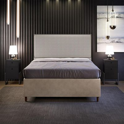 Cabeceira King Tachas 195cm Bege