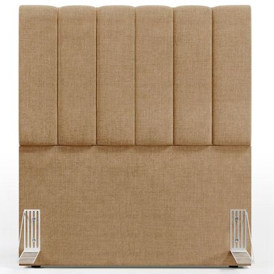 Kit Cabeceira Solteiro 100cm Com Calçadeira Baú Bege Escuro