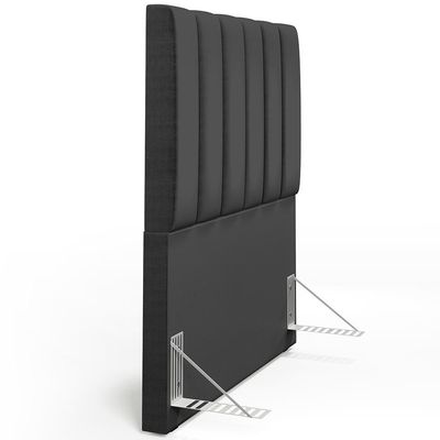 Cabeceira Cama Box Painel Solteiro 100 Cm Preto Metalizado