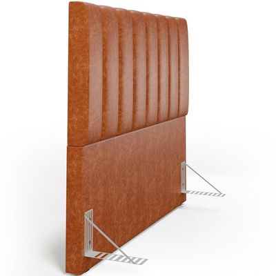 Kit Cabeceira Casal 140cm E Calçadeira Recamier Baú Camel