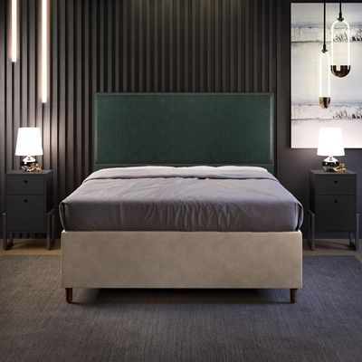 Cabeceira Cama Box Casal Queen 160 Cm Linho Verde Musgo