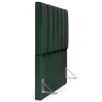 Kit Cabeceira Solteiro 100cm Com Calçadeira Baú Verde Musgo
