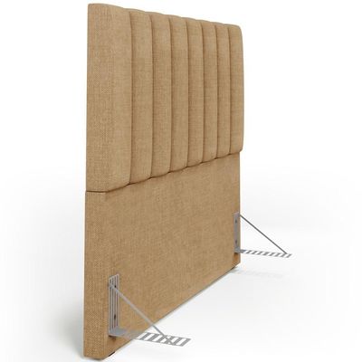 Kit Cabeceira Casal 140cm Calçadeira Baú Bege Escuro
