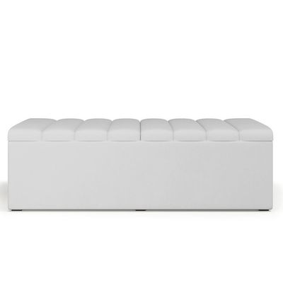 Kit Cabeceira Casal Queen 160cm Com Calçadeira Baú Branco