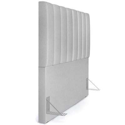 Kit Cabeceira Casal 140cm Com Calçadeira Recamier Baú Cinza