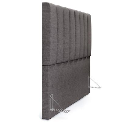 Kit Cabeceira Casal 140cm Calçadeira Baú Cinza Escuro