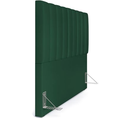Kit Cabeceira Casal Queen 160cm Calçadeira Baú Verde Musgo