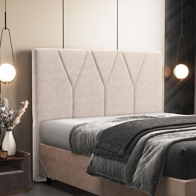 Cabeceira Cama Box Casal King 195 Cm Aurora W01 Suede Bege