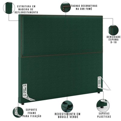 Cabeceira King Tachas 195cm Verde