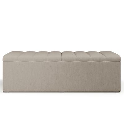 Kit Cabeceira Casal 140cm E Calçadeira Recamier Baú Bege
