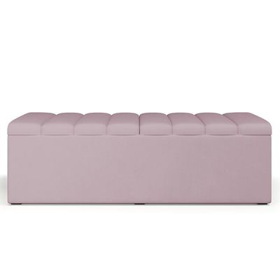 Kit Cabeceira Casal 140cm C/Calçadeira Recamier Baú Rosê