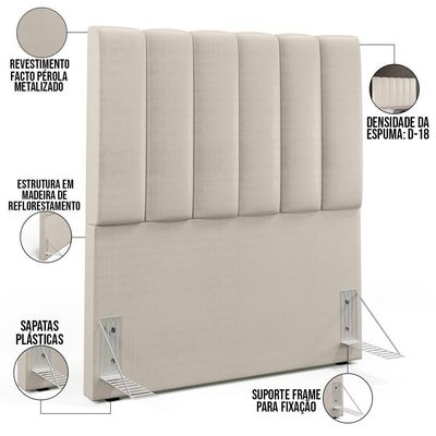 Cabeceira Cama Box Painel Solteiro 100cm Dália W01 Pérola
