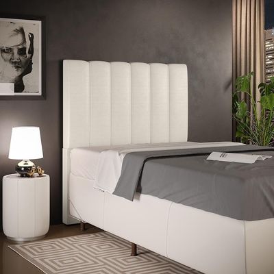 Cabeceira Cama Box Painel Solteiro 100cm Dália W01 Pérola