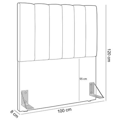 Cabeceira Cama Box Painel Solteiro 100cm Dália W01 Pérola