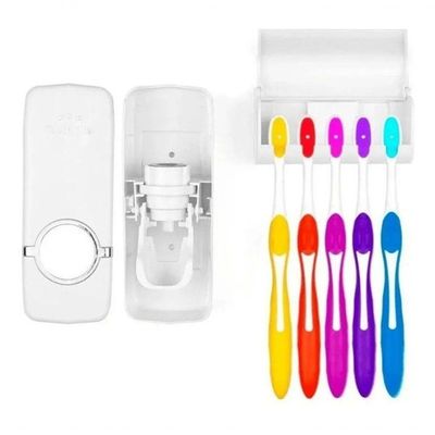 Dispenser Suporte 5 Escovas Banheiro Organizador Higiênico