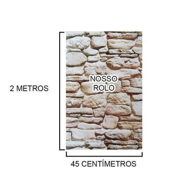 Kit Papel De Parede 5 Unidades Pedra Marrom Claro