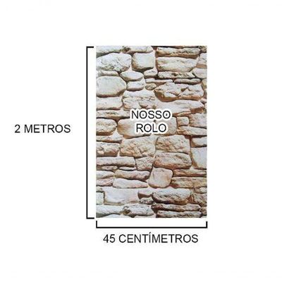 Papel De Parede Kit Com 8 Unid Adesivo Vinilico Pedra Rolo