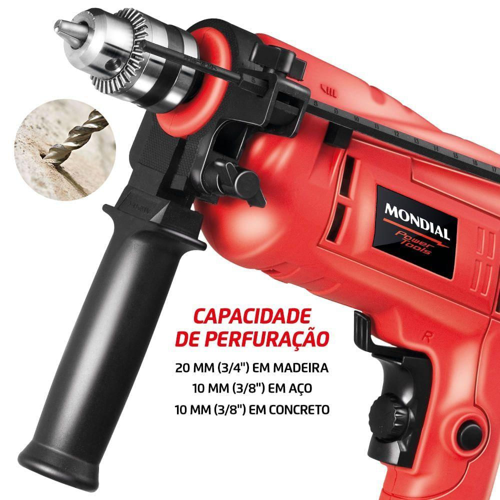 Kit Oficina Mondial Tools Nffi-07m Furadeira-127v-vermelho