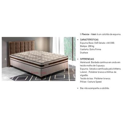 Colchão King para Hotelaria Resiste Double Face AG D45 (193x203x25) - Paropas
