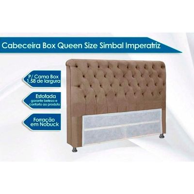 Cama Box Queen CRC + Colchão Ortopédico Ortobom + Cabeceira Imperatriz Suede Marrom Chocolate