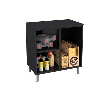 Balcão Multiuso p/Área Serviço Multibox Aço 2 Portas c/Chave c/Tampo 80cm Preto/Cinza - Telasul