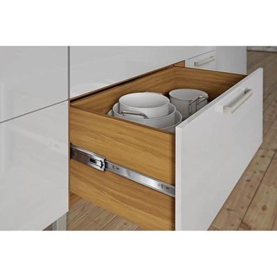 Balcão de Cozinha Burguesa p/Pia Premium 2 Portas e 3 Gavetas c/ Tampo 120cm Freijo/Grafite - Nesher