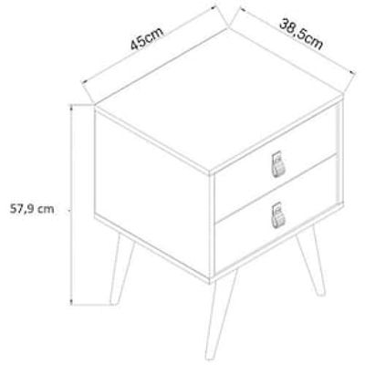 Mesa de Cabeceira Genialflex Amber com 2 Gavetas Verde