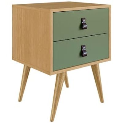 Mesa de Cabeceira Genialflex Amber com 2 Gavetas Verde