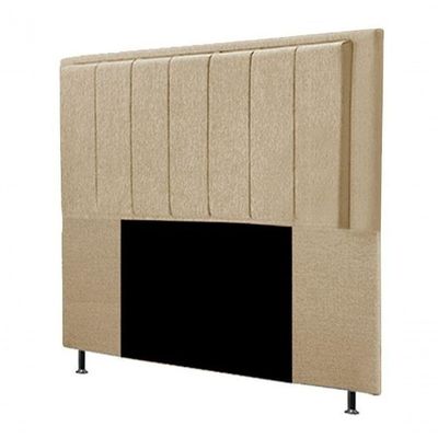 Cabeceira Opala Cama Box Queen 160cm Linho - Ssx Multicoisas Cor Bege Dourado