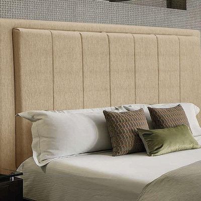 Cabeceira Opala Cama Box Queen 160cm Linho - Ssx Multicoisas Cor Bege Dourado