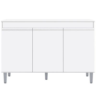 Balcão Gabinete De Pia Com Tampo 120cm 3 Portas Manu - Ajl Móveis Cor Branco