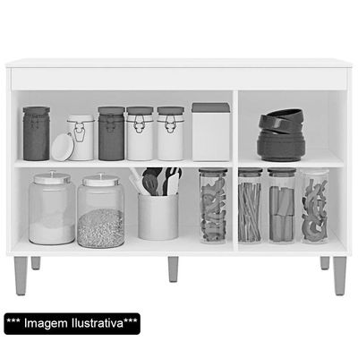 Balcão Gabinete De Pia Com Tampo 120cm 3 Portas Manu - Ajl Móveis Cor Cinza