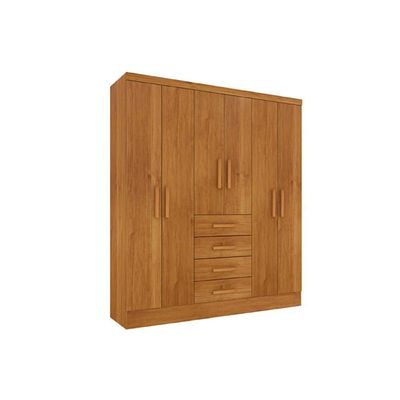 Guarda Roupa Solteiro 6 Portas E 4 Gavetas Arizona Cinamomo - Tcil Móveis