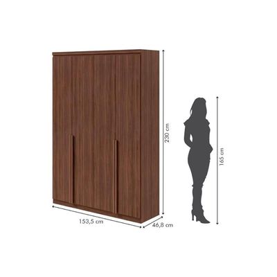 Guarda Roupa Solteiro 4 Portas E 2 Gavetas Alonzo New Branco - Lopas