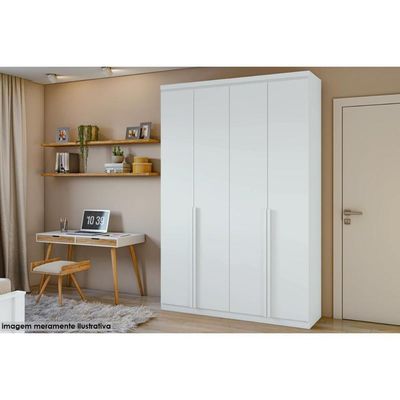 Guarda Roupa Solteiro 4 Portas E 2 Gavetas Alonzo Plus Rovere-amêndoa - Lopas