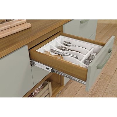 Gabinete P- Pia Cozinha Balcão Princesa 1porta E 2gavetas C- Tampo 120cm Freijo-off White Nesher