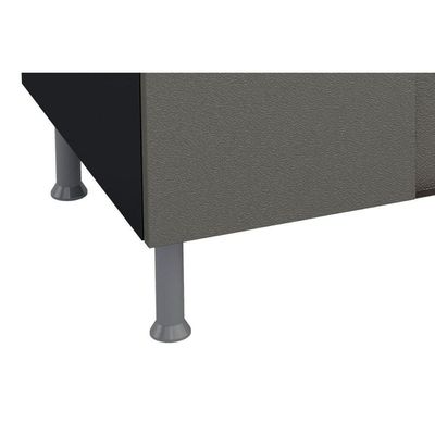 Gabinete Balcão Multibox Aço 2 Portas C-chave E 2 Gavetas C-tampo 80cm Preto-cinza