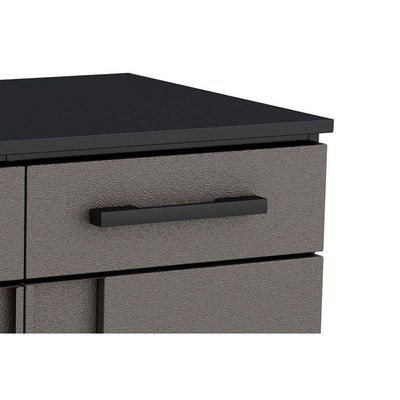 Gabinete Balcão Multibox Aço 2 Portas C-chave E 2 Gavetas C-tampo 80cm Preto-cinza