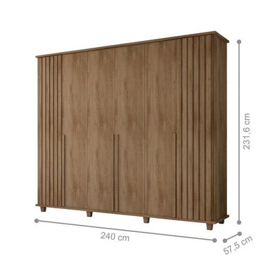 Guarda Roupa Com 6 Portas Varese Cinamomo