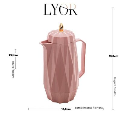 Garrafa Térmica Diamond Rosa 1l 1855 Lyor
