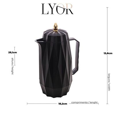Garrafa Térmica Diamond Preta 1l 1854 - Lyor