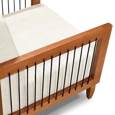 Kit 02 Poltronas E 01 Sofá Samoa Madeira Maciça Com Cordas Náutica Linho Natural - Desk Design