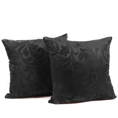 Capa Almofada Sala Quarto Cozinha 40x40 Jacquard Zíper 02 Un Cor:preto