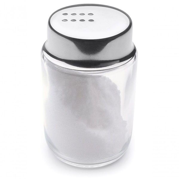 Saleiro Pimenteiro Porta Sal Dispenser Vidro Tampa Inox 100g Mesa Servir Pote Dispenser Temperos