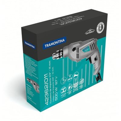 Furadeira De Impacto Tramontina 500 W 127 V 3-8'' Com Sistem