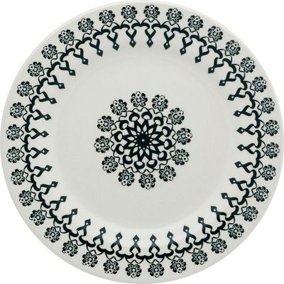 Kit 12 Pratos Rasos Donna Folk Oxford® Cerâmica 24cm