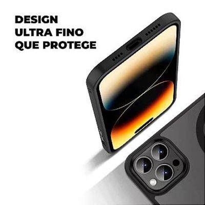 Kit Capa Magsafe Preta e Pelicula Defender Pro Privacidade para iPhone 15 - Gshield