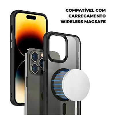Kit Capa Magsafe Preta e Pelicula Defender Pro Privacidade para iPhone 15 - Gshield